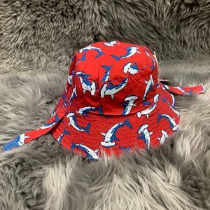 Hatley | Children's Sun Hat | Sharks | Blue & Red | Various Sizes